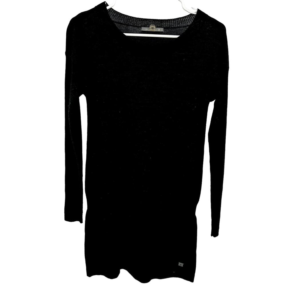 Smartwool Tabaretta Sweater Dress Tunic Elastic Waist Drop Shoulder Black XSmall